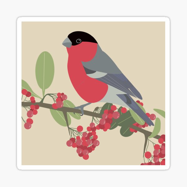 Item preview, Bullfinch and berries designed and sold by BlueTulip20.