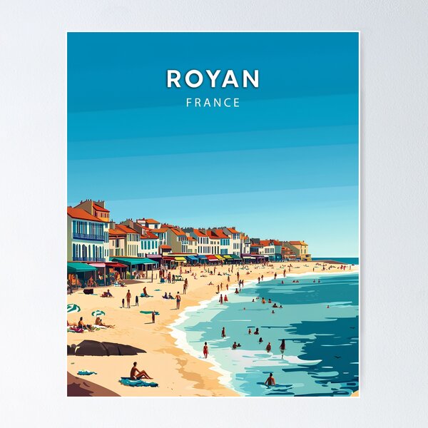 Item preview, Royan, France, Poster Affiche pastel vintage designed and sold by NicePlaza.