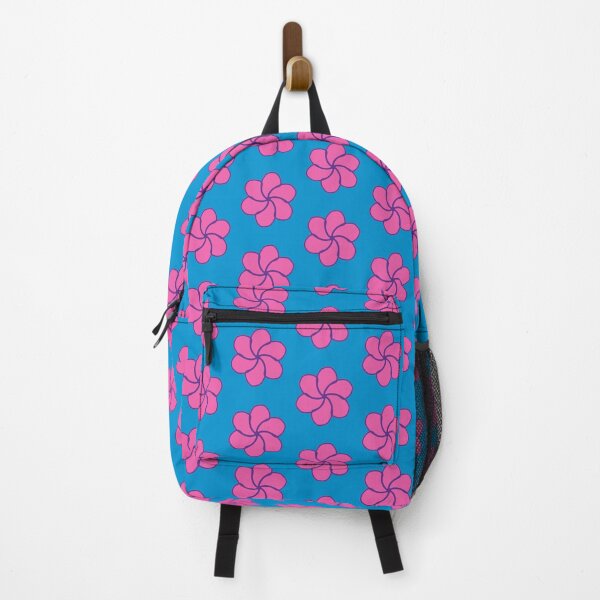 Item preview, Pink frangipani flowers in blue background  designed and sold by Twojun.