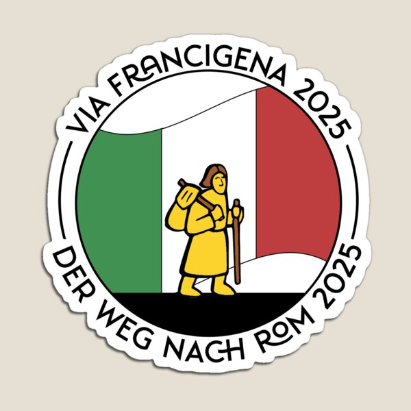 Artikel-Vorschau von DER WEG NACH ROM 25-Via francigena 2025 Aufkleber oder Hemd, Knopf, designt und verkauft von designkb.