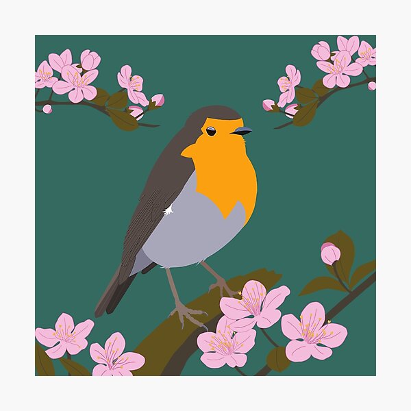 Item preview, Robin in the blossom designed and sold by BlueTulip20.