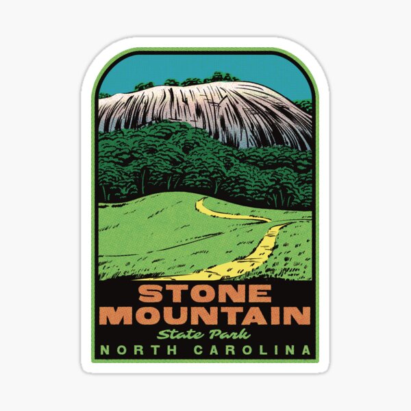 Stone Mountain State Park Retro North Carolina Nature Design Sticker