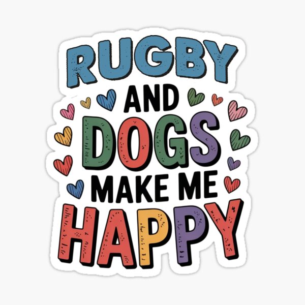 Item preview, Rugby And Dogs Make Me Happy - Funny Rugby Dogs Lover designed and sold by Oussinc.