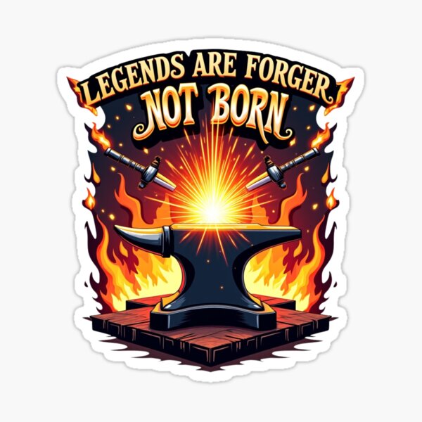 Item preview, Powerful Blacksmith Quote Art – Legends Are Forged Not Born  designed and sold by Timeless Design.