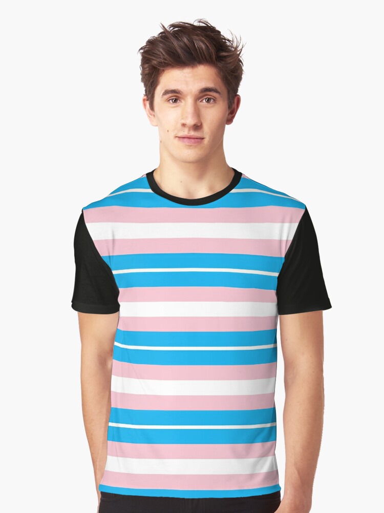 Trans Flag (Thick Stripes) Graphic T-Shirt for Sale by dopaminebrand