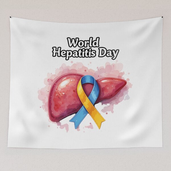 Item preview, World Hepatitis Day Awareness Liver Ribbon Design designed and sold by IndulgentBob.