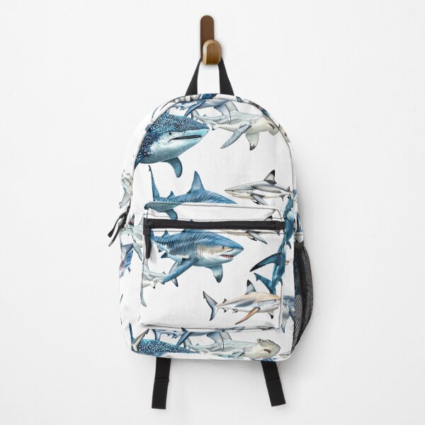Item preview, Shark Watercolor Pattern designed and sold by ColorFlowArt.