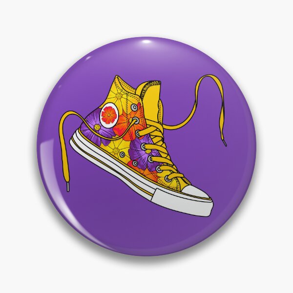 Item preview, Flower pattern purple, red & yellow high tops designed and sold by MickeyEdwards.