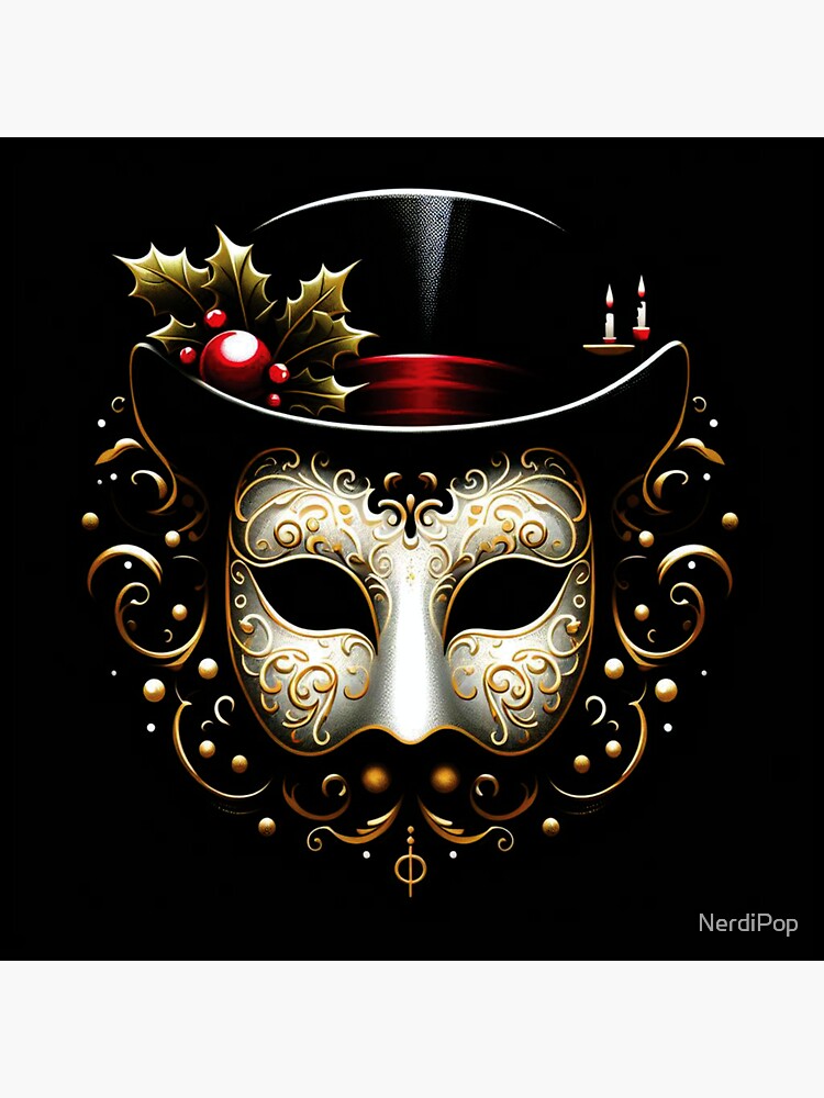 Thumbnail 3 of 3, Sticker, A Holly Christmas Phantom of the Opera designed and sold by NerdiPop.