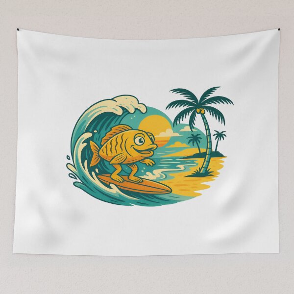 Item preview, Wiggly Fish – Surf’s Up Edition designed and sold by ALITOPRINCE.