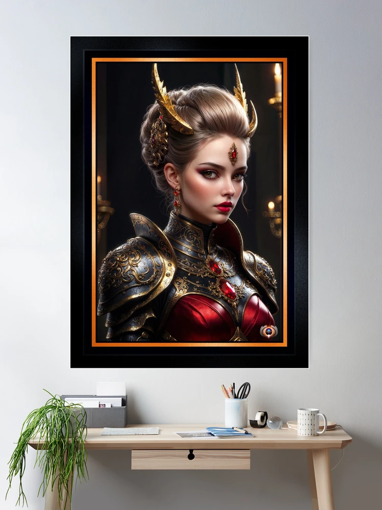 The Noble Gaze Of The Regal Beauty Seraphiel Morian Striking AI Concept Art by Xzendor7 Room Decor Poster Art Print