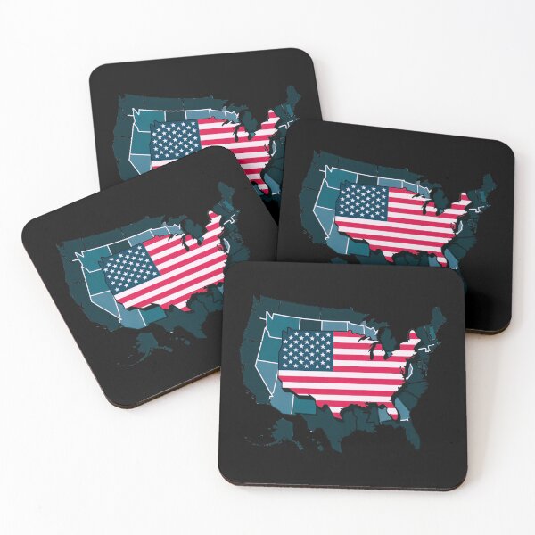 Item preview, American Flag USA Map  designed and sold by Paper Drip.
