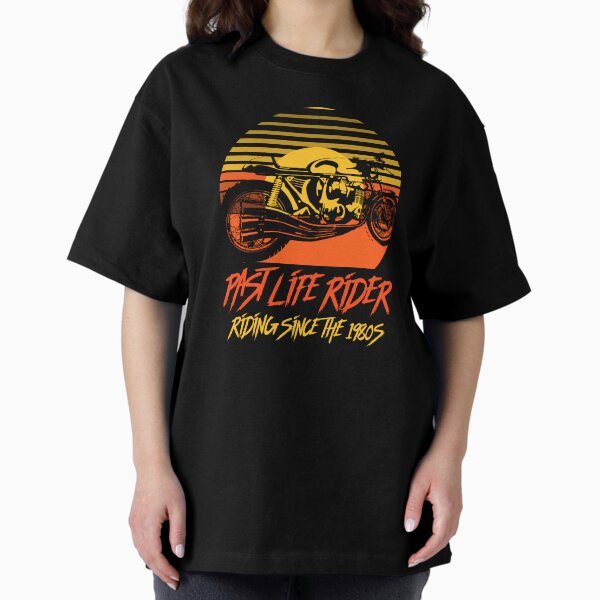 Item preview, PAST LIFE RIDER Riding Since the 1980s With Retro Motorcycle and Sunset Vibes designed and sold by The Sun Brings Light.