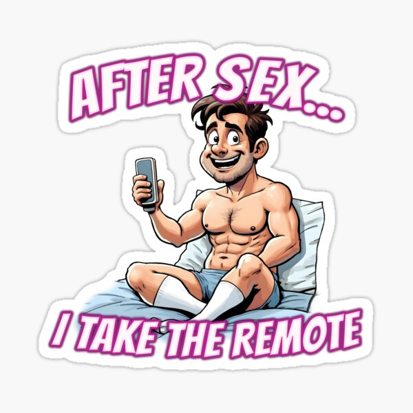 Item preview, After Sex... I Take the Remote – Funny Relationship Cartoon Tee designed and sold by Allanfield Studio.