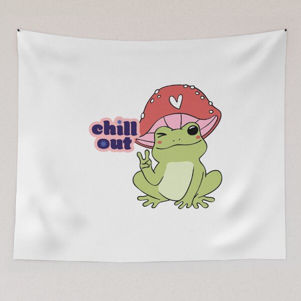 Item preview, Chill Out Frog with Mushroom Hat – Psychedelic Peace Vibes designed and sold by MOTAS FASHION .
