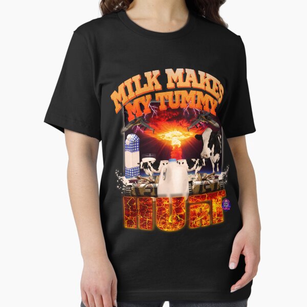 Item preview, Milk Makes My Tummy Hurt – Absurd Cowcore Chaos Tee designed and sold by PixelsPuns.