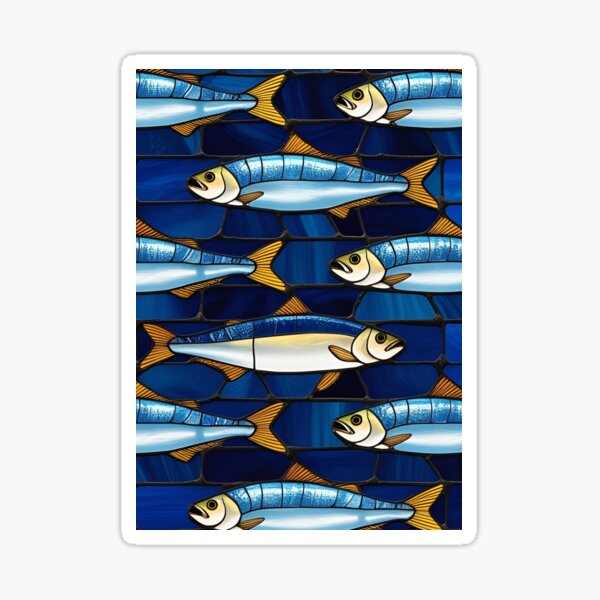 Item preview, Cool Abstract Fish Pattern In Blue  designed and sold by AnneBlooms.