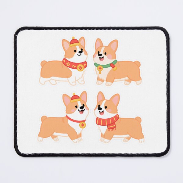 Item preview, Corgis Ringing in the New Year – Cute Holiday Sticker Set designed and sold by ArtPetrenko90.