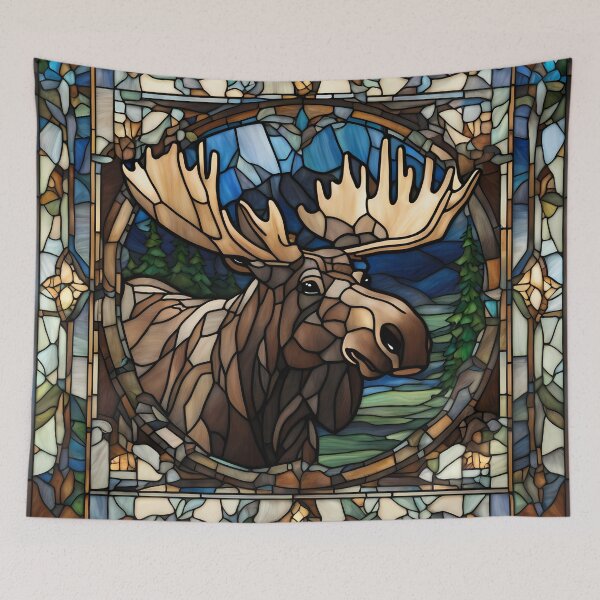 Item preview, Stained Glass Moose designed and sold by CalmnessbyChoice.