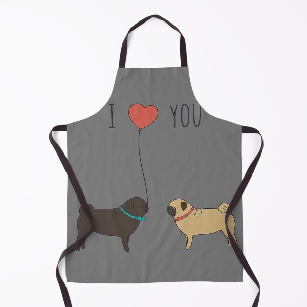 Item preview, Pug Love Balloon – Cute "I ❤️ You" Romantic Dog Art designed and sold by THISPUGVIBE.