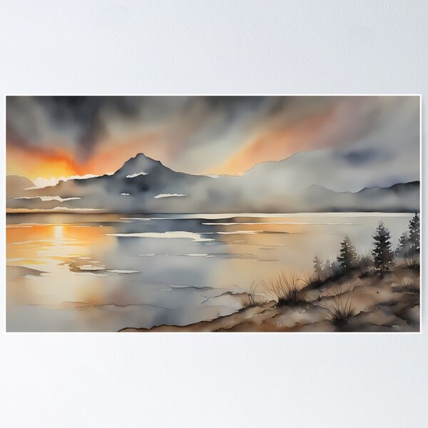 Item preview, Ambient Mountain Lake Dawn designed and sold by BookCovered.