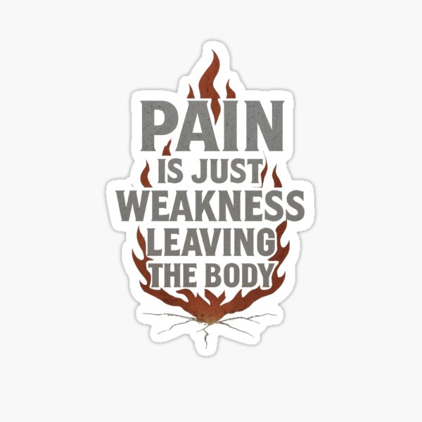 Item preview, Pain Is Just Weakness Leaving The Body – Bold Motivational Gym Quote designed and sold by FamilyStore94.