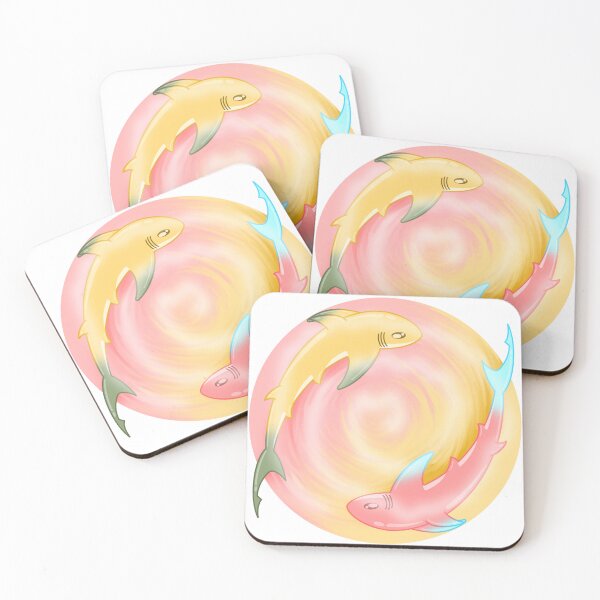 Item preview, Two Colourful Shark Swirling designed and sold by CyanBlobStudio.