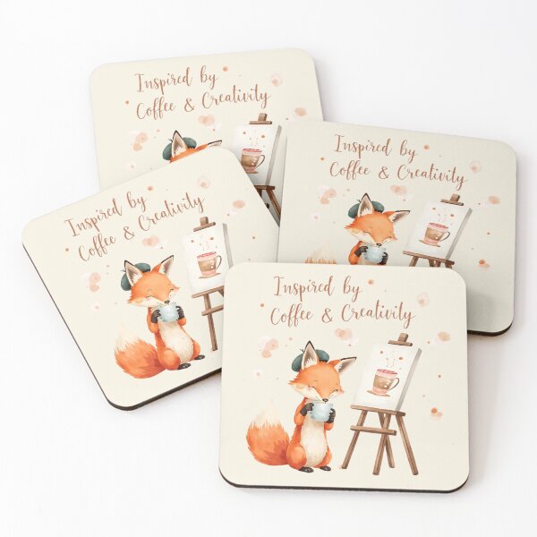 Item preview, Inspired by Coffee & Creativity - Cute Fox Art designed and sold by Brewtiful Style.
