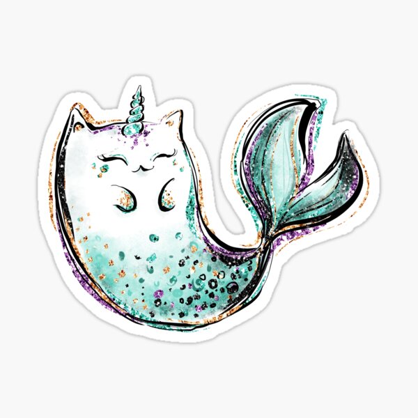 Item preview, cat mermaid unicorn designed and sold by PineLemon.
