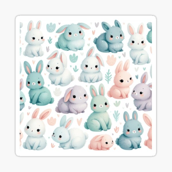 Item preview, A cute pastel bunny print for Easter or any occasion designed and sold by Love Earth Designs.