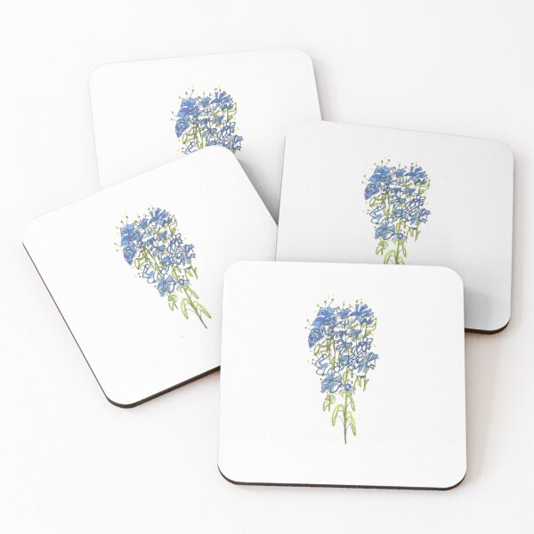 Item preview, Original Ink & Brush Pen Floral – Purple Blooms with Vibrant Green Leaves designed and sold by vwalterson.