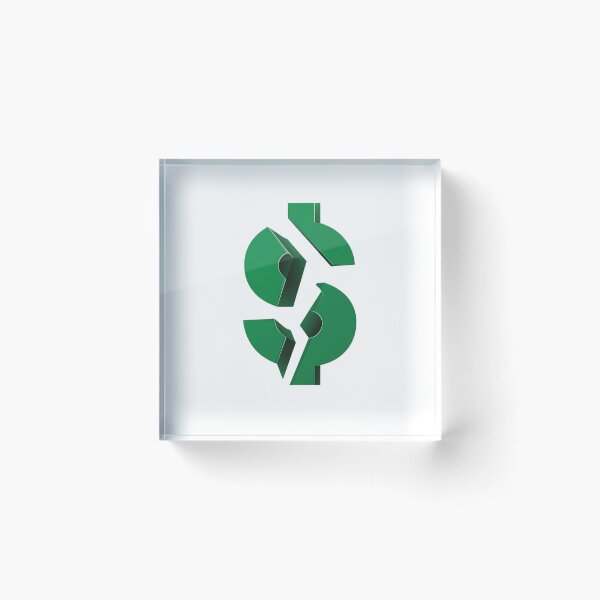 Item preview, Shattered Dollar – Cracked Green Currency Symbol designed and sold by Alphakenon.