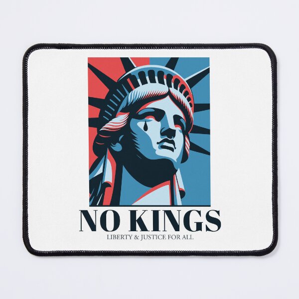 Item preview, No Kings in the USA Lady Liberty Cries for Freedom Political Protest Art Light Background designed and sold by darkskydelights.