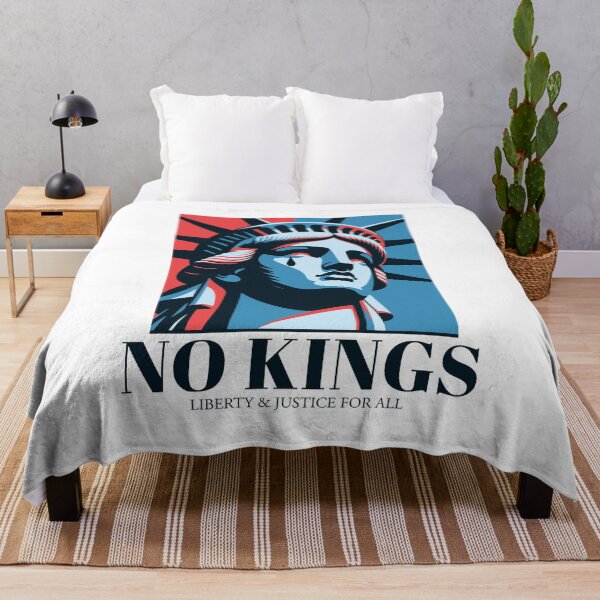 Artikelvorschau, Keine Könige in den USA. Lady Liberty schreit nach Freiheit. Politischer Protest. Kunst. Heller Hintergrund. entworfen und verkauft von darkskydelights.