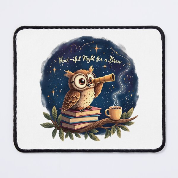 Item preview, Hootiful Night for a Brew - Owl & Stargazing designed and sold by Brewtiful Style.