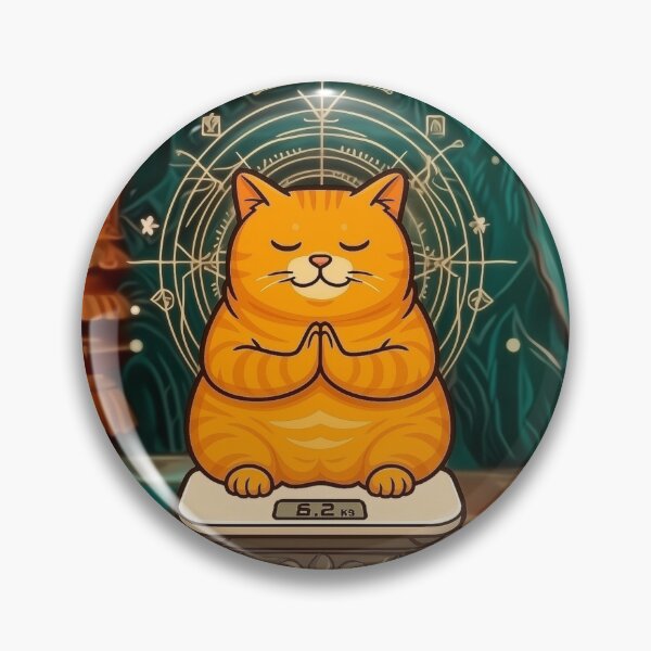 Item preview, Zen Cat on a Scale – Body Positivity Art designed and sold by memememescat.