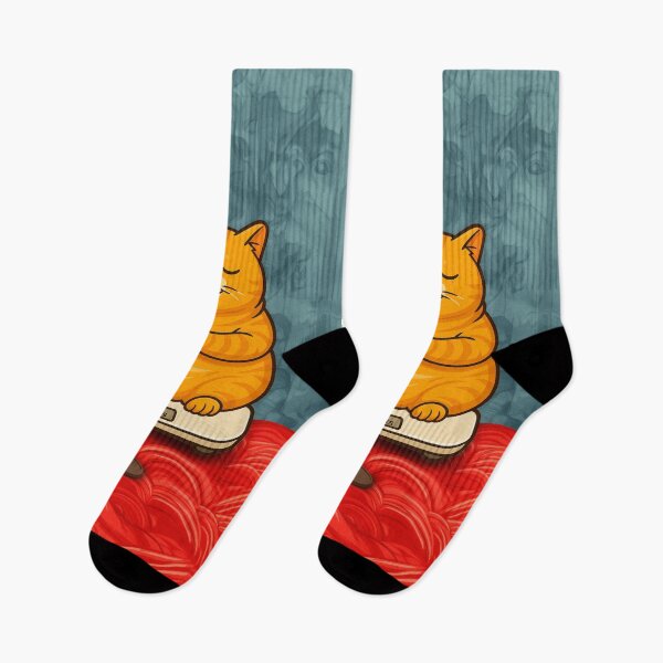 Item preview, Zen Cat on a Scale – Body Positivity Art designed and sold by memememescat.