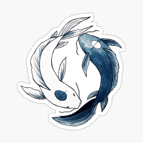 Aperçu de l'œuvre Tui et La - Yin et Yang Koi créée et vendue par nicoledesigns.