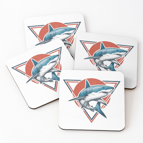 Item preview, Retro Shark Leap – Bold Triangle Ocean Design designed and sold by Alphakenon.