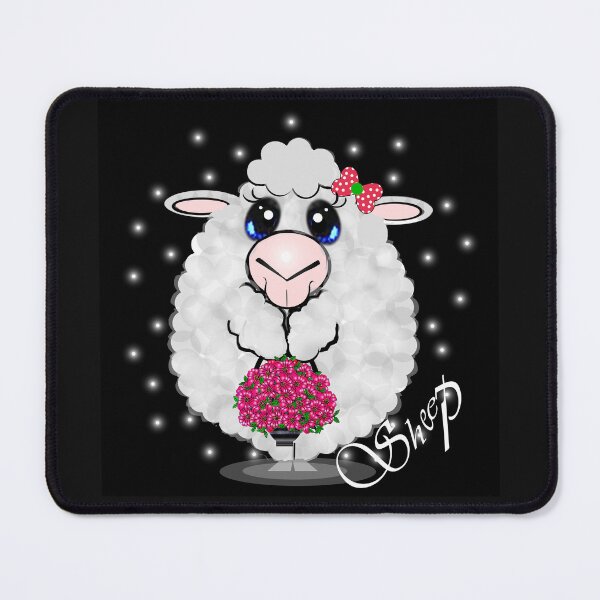 Item preview, A charming sheep carries a flower basket with a sweet smile designed and sold by Shirley cute art .