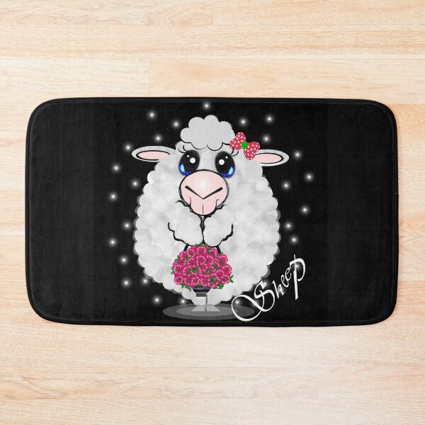 Item preview, A charming sheep carries a flower basket with a sweet smile designed and sold by Shirley cute art .