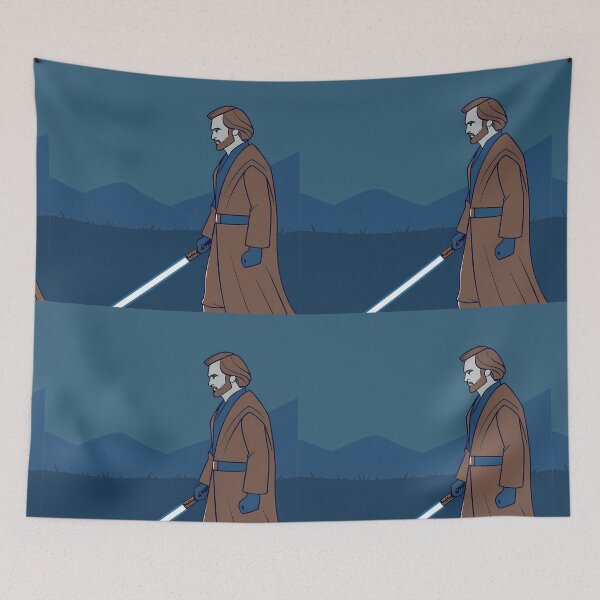 Item preview, Jedi Warrior in Blue Landscape Scene designed and sold by ART ATTACK ZONE.