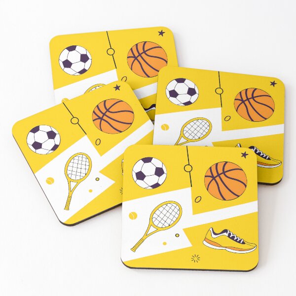Item preview, Playful Sports Equipment on Yellow Background designed and sold by ART ATTACK ZONE.