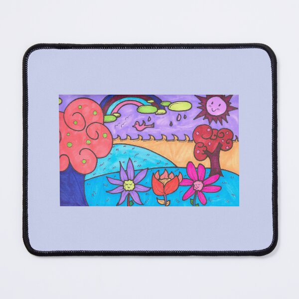 Item preview, Whimsical Colorful Landscape Drawing designed and sold by Harold-Inks.