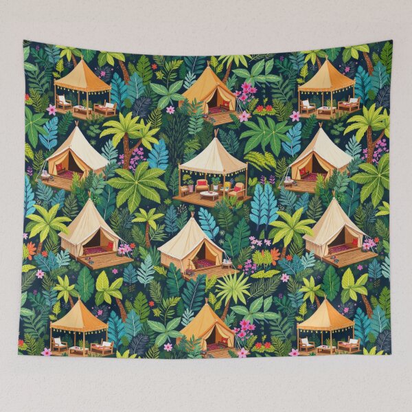 Item preview, Paraíso glamping en la exuberante selva tropical: un acogedor refugio en la jungla designed and sold by Junkie-Worx.