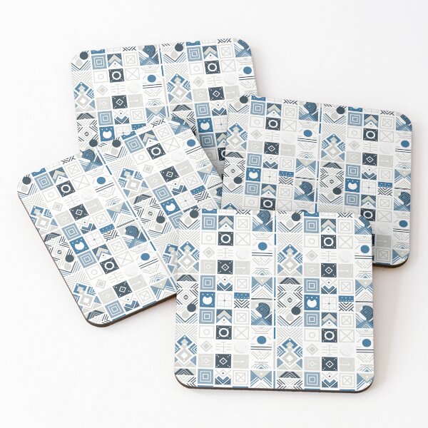 Item preview, Modern Nordic Geometry – Blue & White Seamless Patter designed and sold by NPK19shop1982.