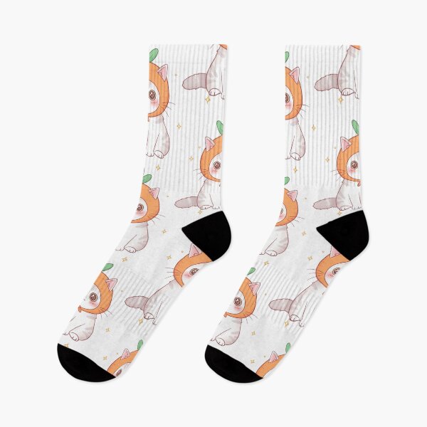 Item preview, White cat with carrot hat designed and sold by Cherry Dreams.