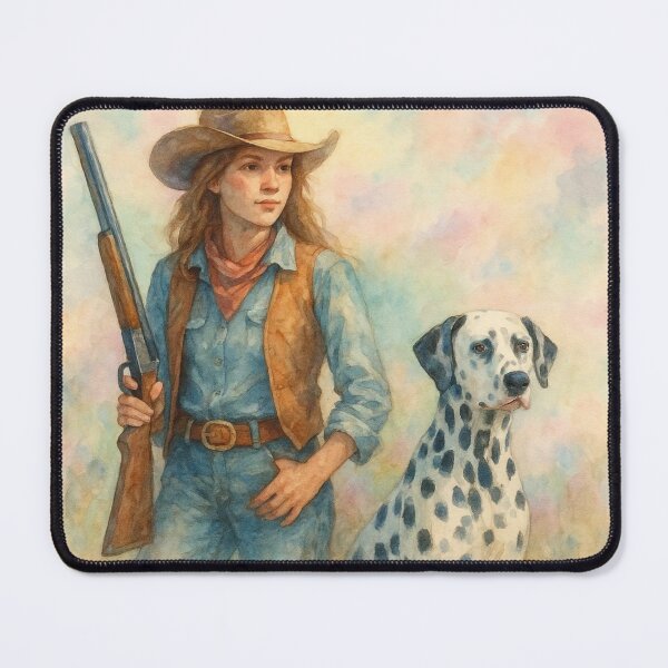 Item preview, Cowgirl with her dalmation designed and sold by OnlyTheWest.