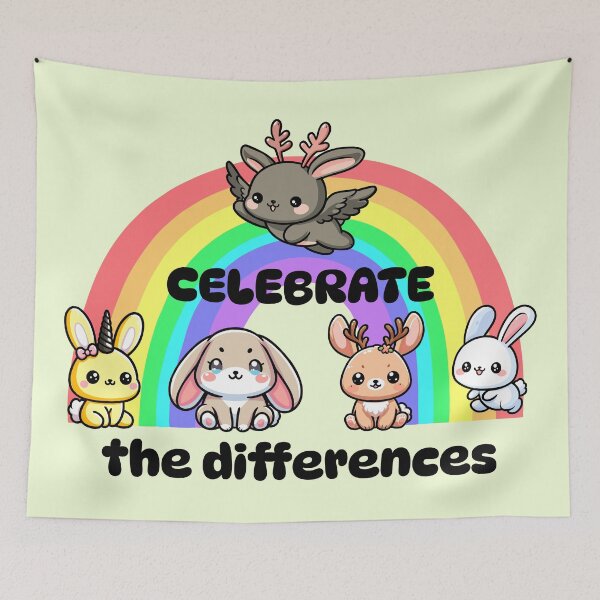 Item preview, Celebrate the Differences Rabbits designed and sold by Ghost on Toast.
