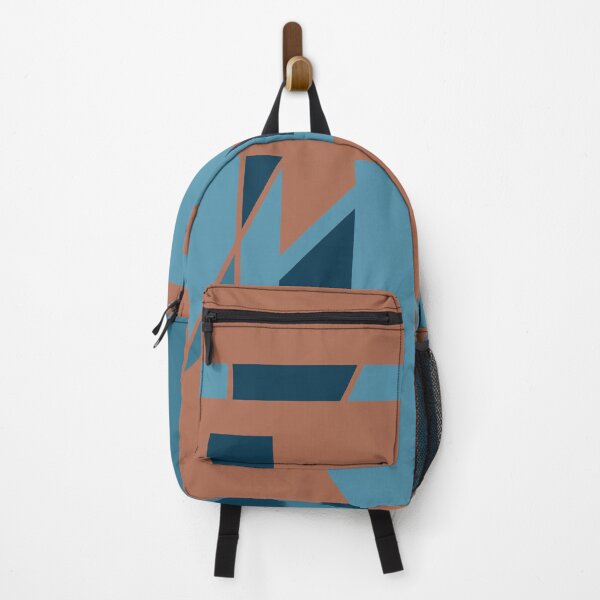 Item preview, Turquoise Navy Rust Geometric Shapes Abstract designed and sold by ElasticPixels.